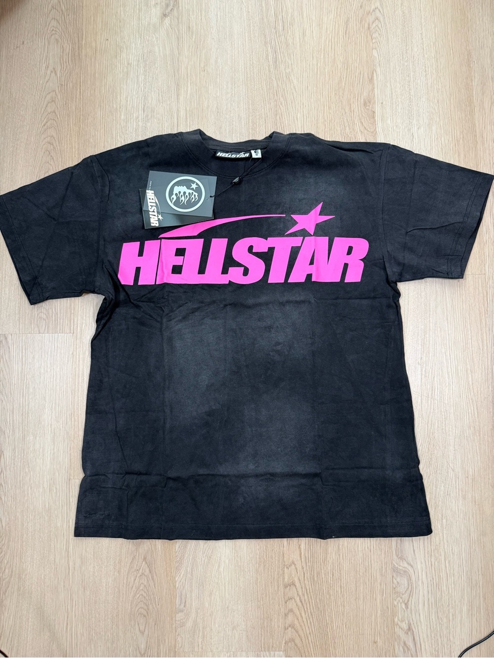 Hellstar Men's Black T-Shirt with Pink Logo